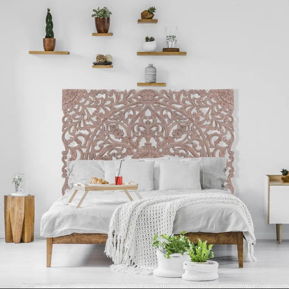 Tête De Lit En Bois Sculpté 160 Marron
