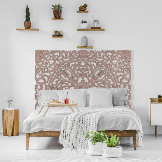 Tête De Lit En Bois Sculpté 160 Marron