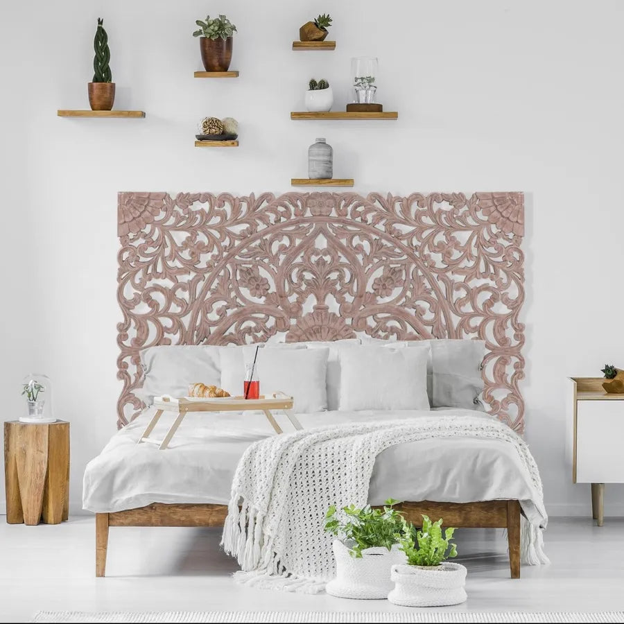 Tête De Lit En Bois Sculpté 180 Marron