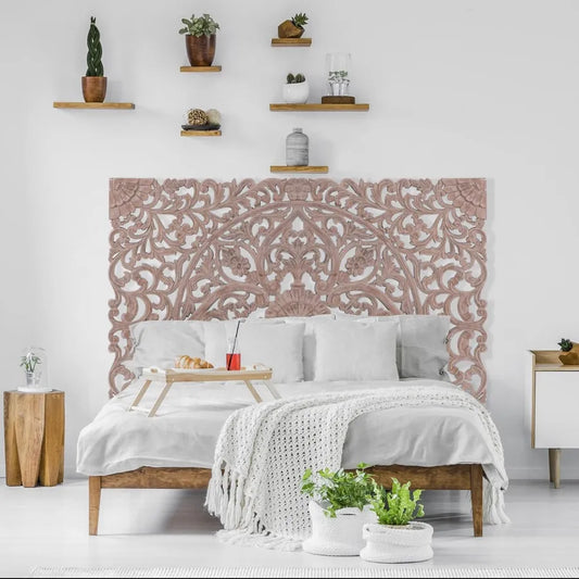 Tête De Lit En Bois Sculpté 180 Marron