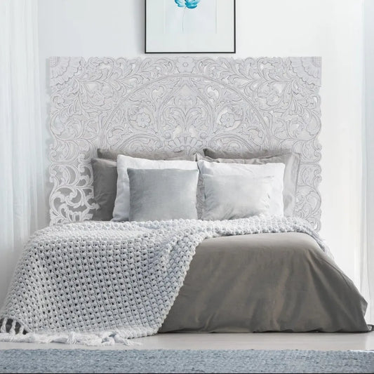 Tête De Lit En Bois Sculpté 180 Blanc
