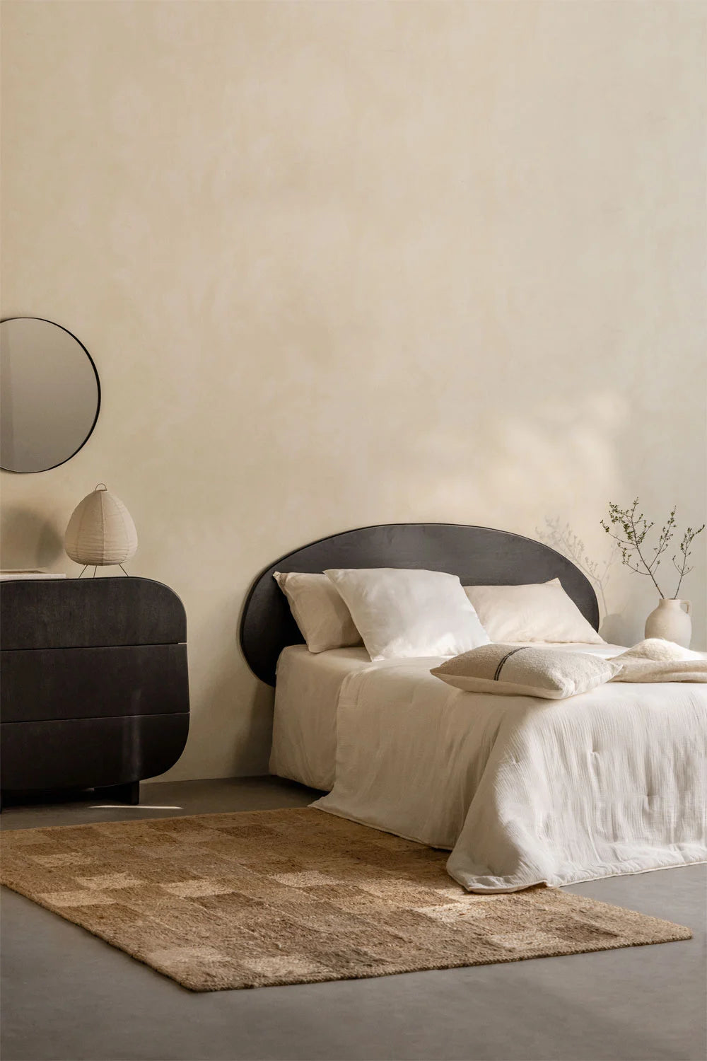 Tête de lit 180 cm en bois noir de manguier