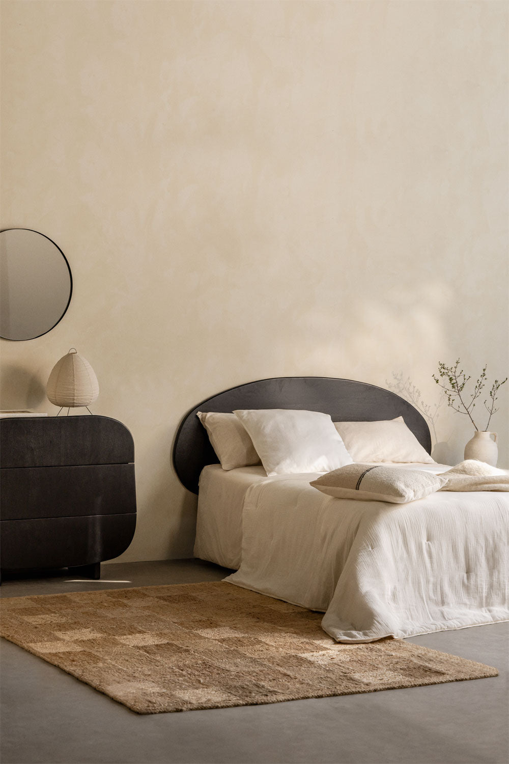 Tête de lit 180 cm en bois foncé de manguier