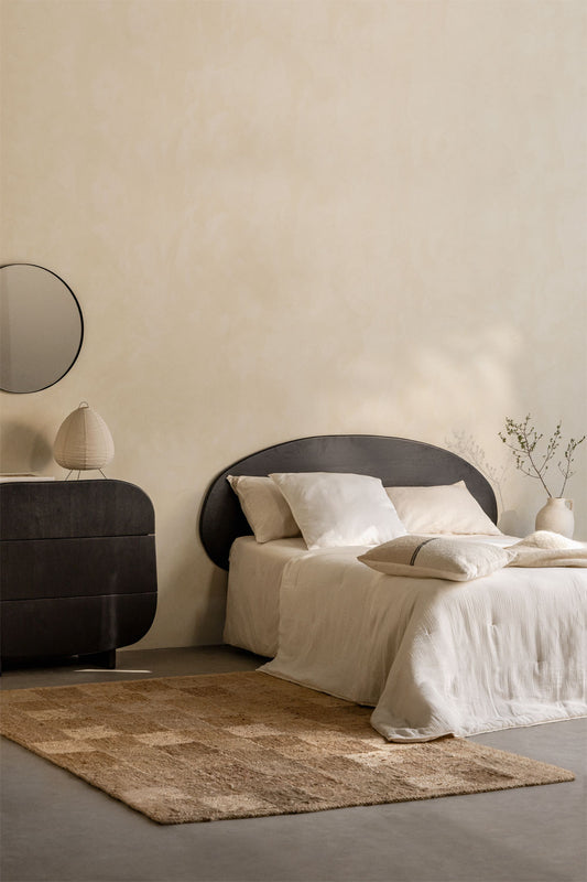 Tête de lit 180 cm en bois foncé de manguier