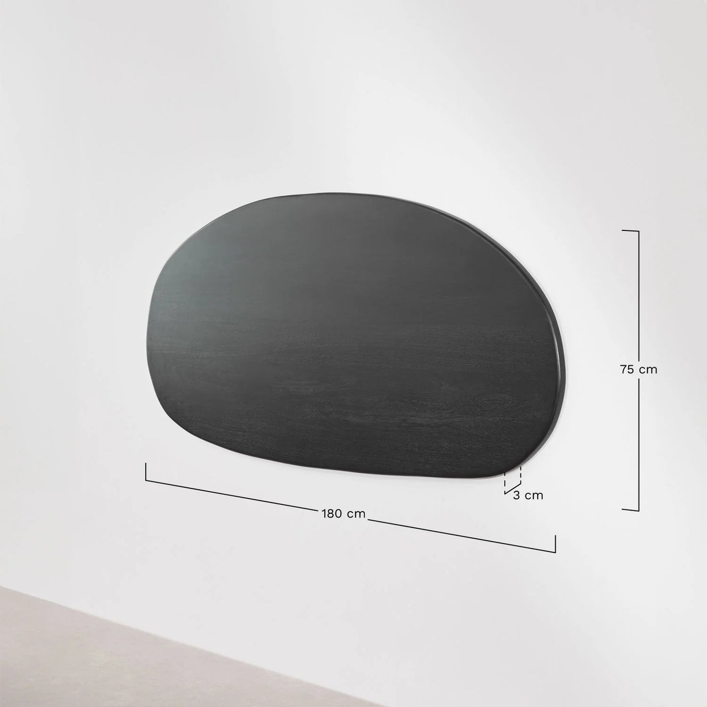 Tête de lit 180 cm en bois foncé de manguier