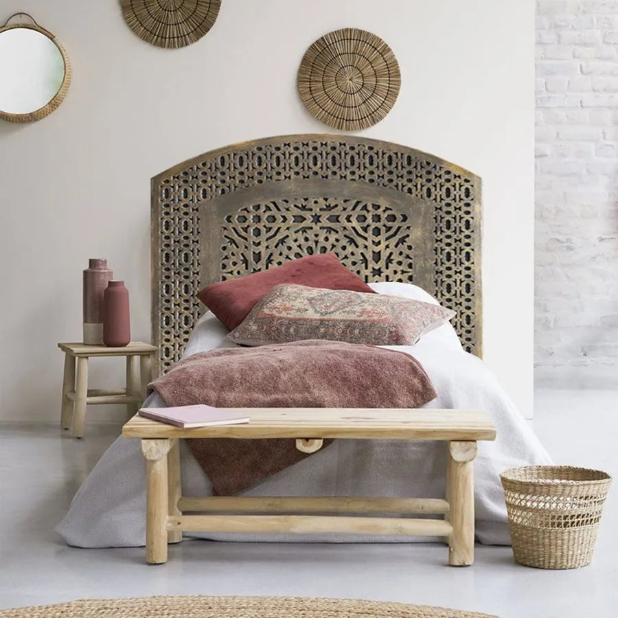 Tête De Lit En Bois Sculpté