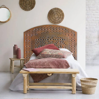 Tête De Lit En Bois Sculpté